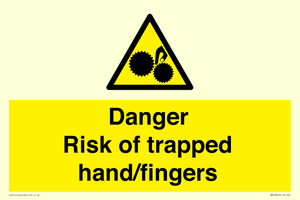 Danger Risk of trapped hand/fingers